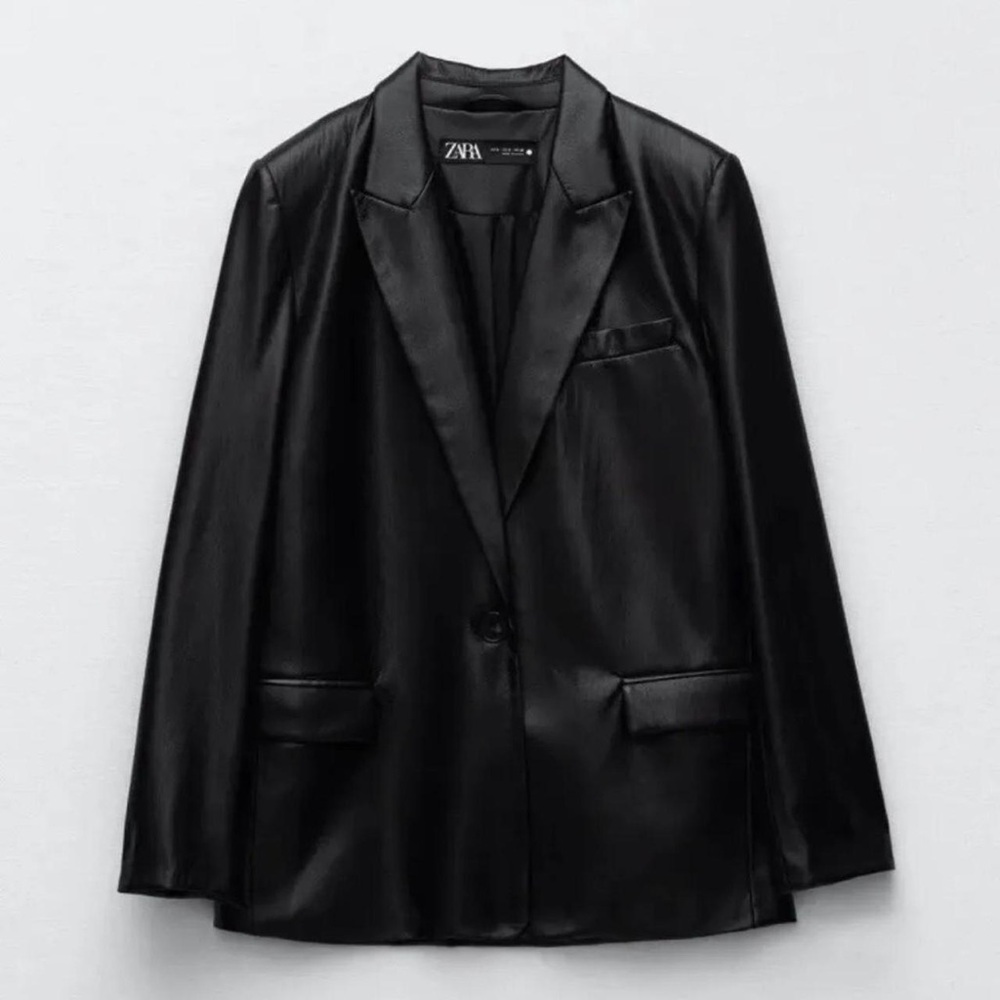 Zara Faux Leather Blazer